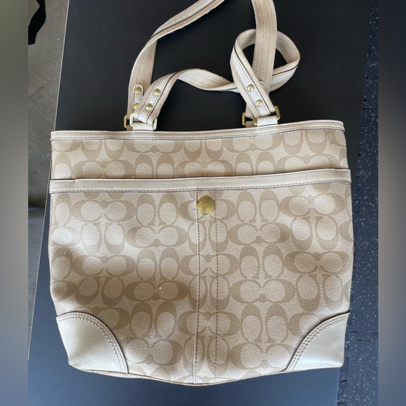Signature Neutral Coach Handbag - Picture 3 of 3